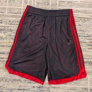 ADIDAS Boys Black and Red Athletic Basketball Shorts Size 14/16